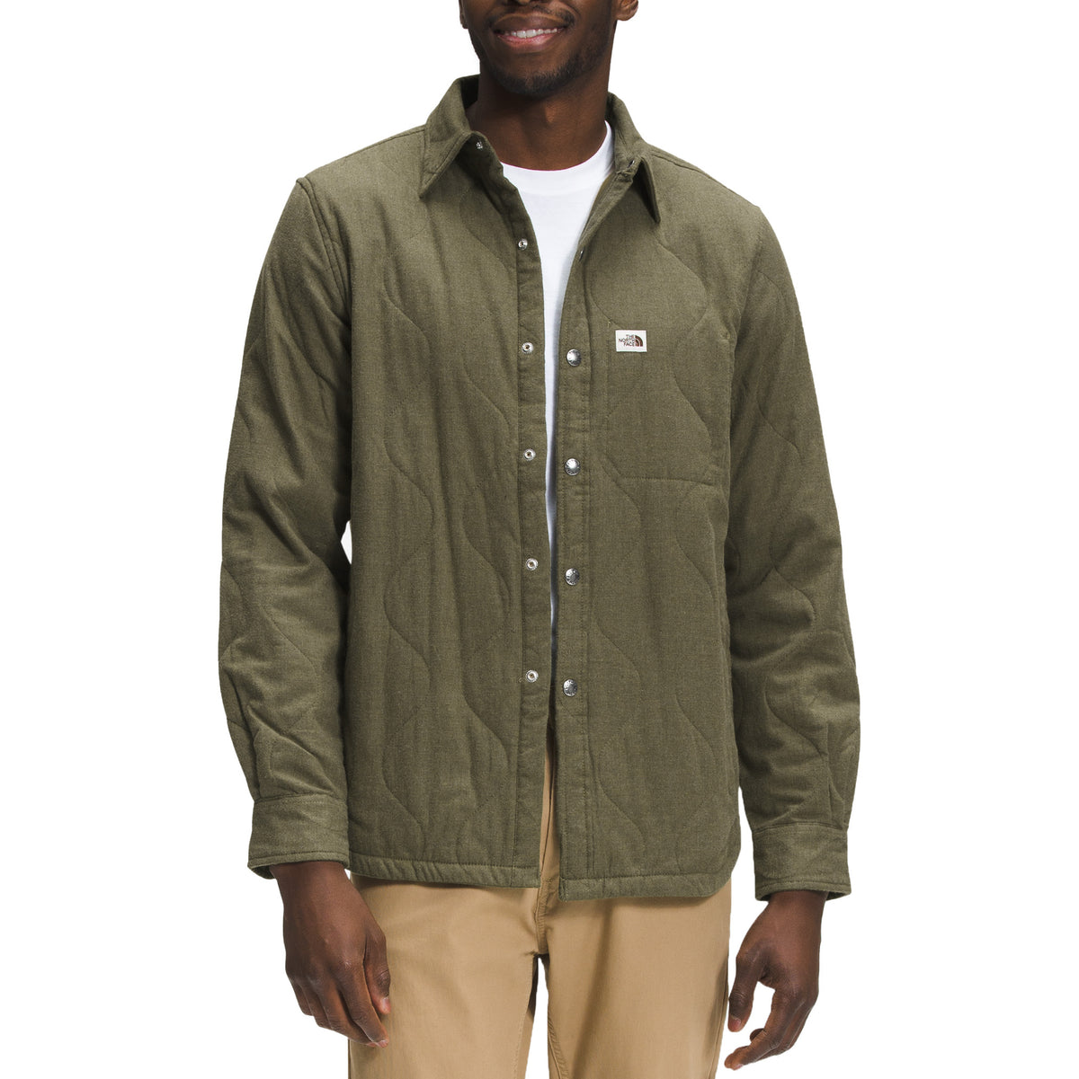 The North Face Quilted Overshirt - Men's Burnt Olive Green Heather/New Taupe Green
