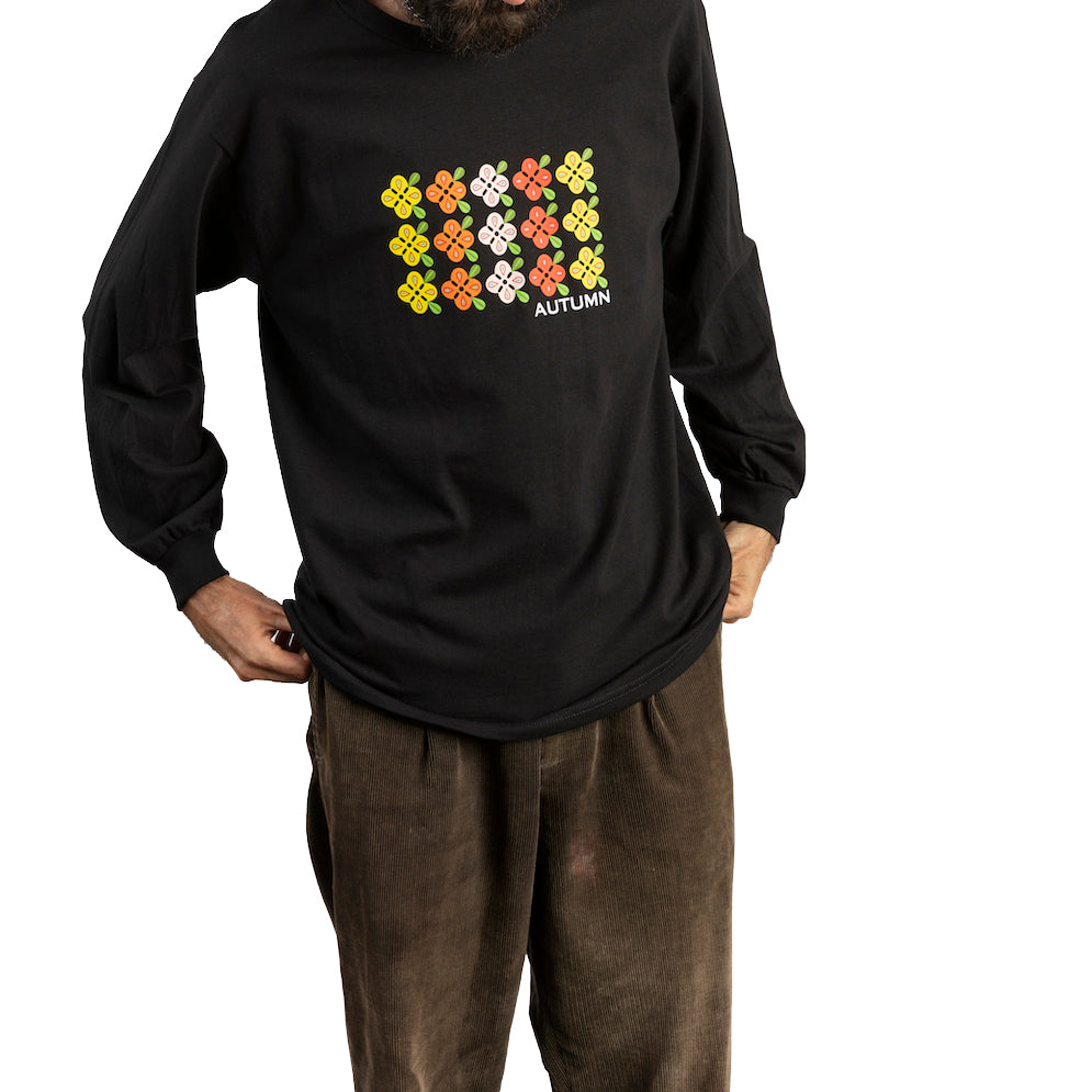 Autumn Garden Long-Sleeve T-Shirt - Men's Black