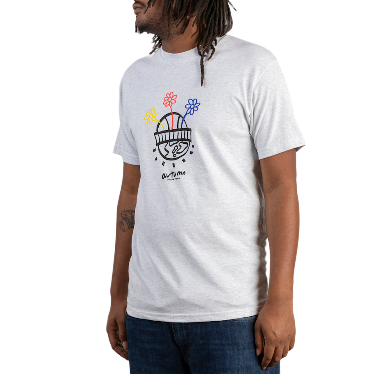 Autumn Picture Peac T-Shirt - Men's Ash Grey