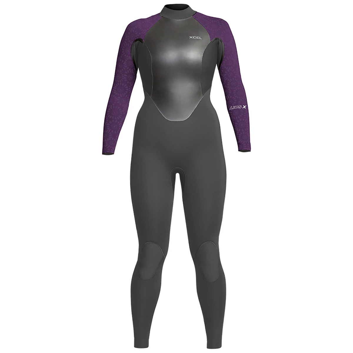 XCEL 4/3 Axis X Back Zip Wetsuit - Women's Graphite/Mulberry Flower