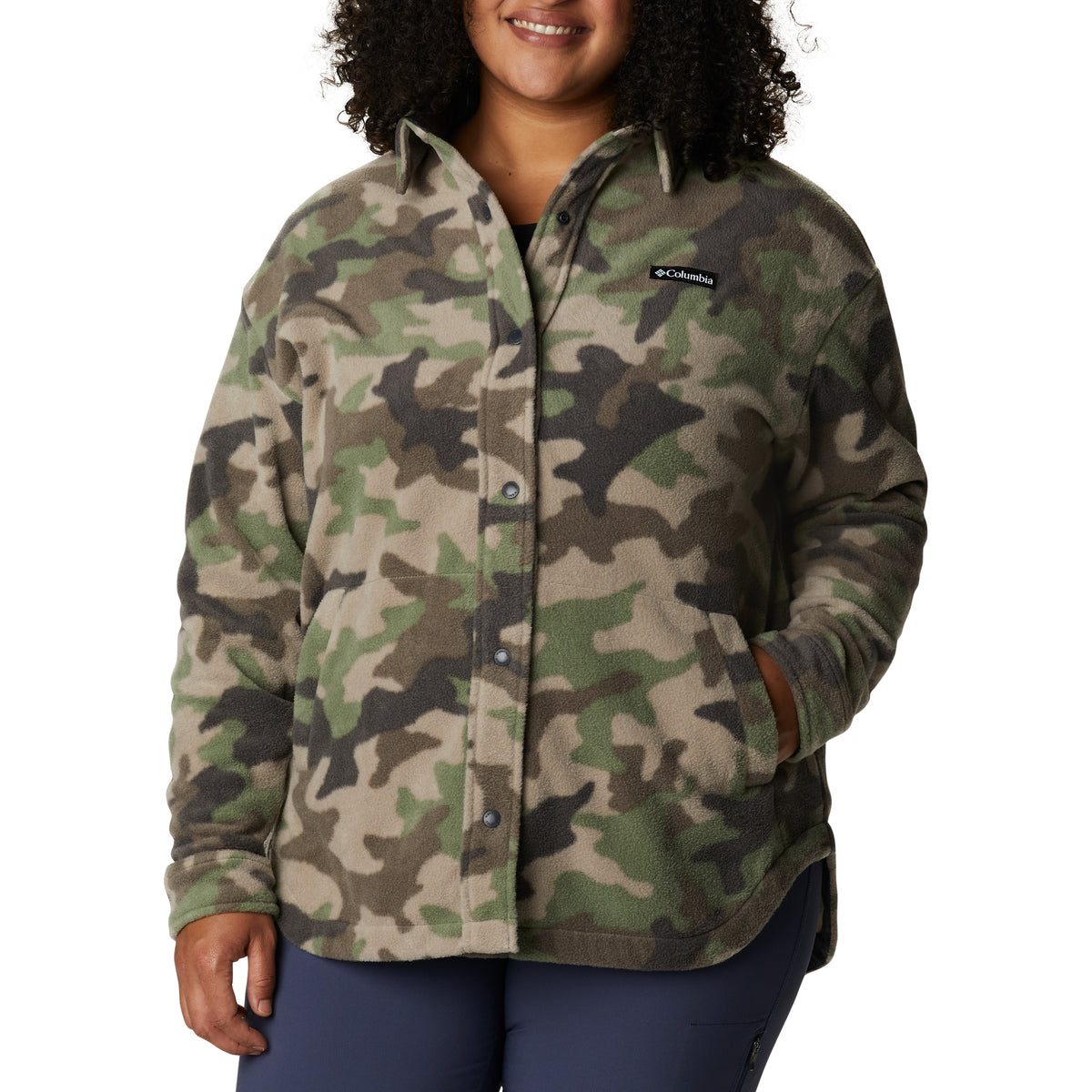 Columbia Benton Springs Plus Size Shirt Jacket - Women's Cypress Trad Camo