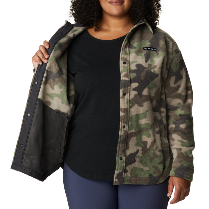 Columbia Benton Springs Plus Size Shirt Jacket - Women's Cypress Trad Camo