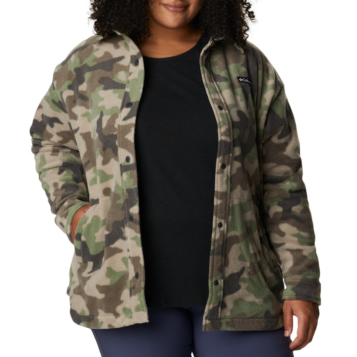 Columbia Benton Springs Plus Size Shirt Jacket - Women's Cypress Trad Camo