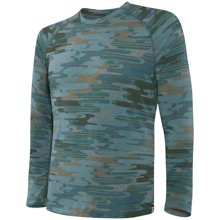 Saxx Viewfinder Base Layer Crew - Men's Blue Up in Smoke Camo