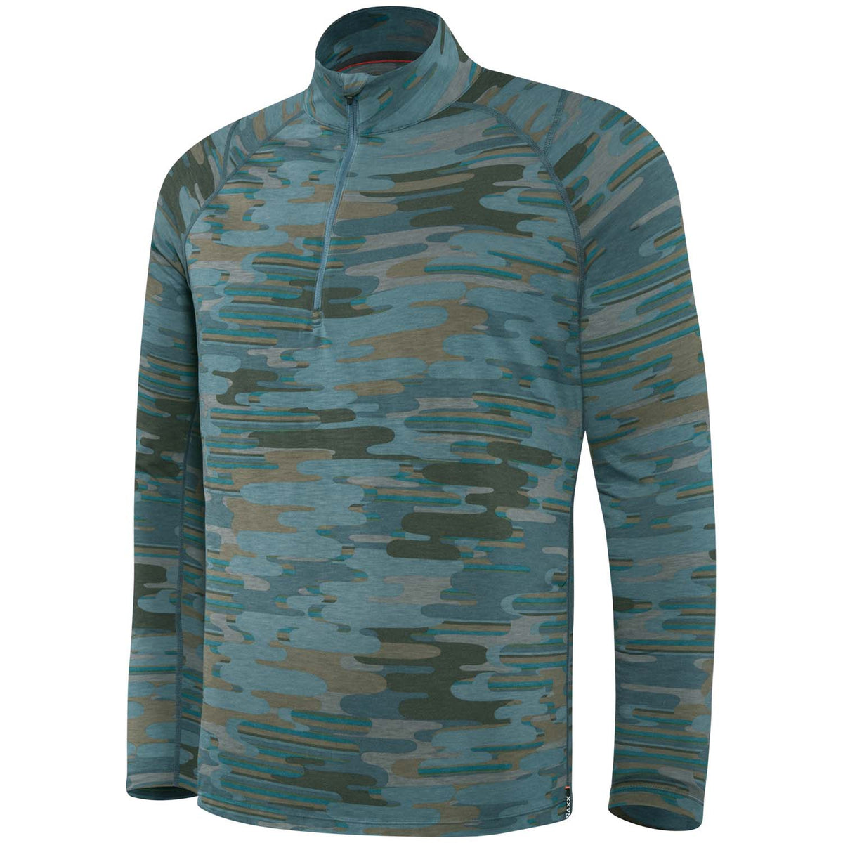 Saxx Viewfinder 1/2 Zip Top - Men's Blue Up in Smoke Camo