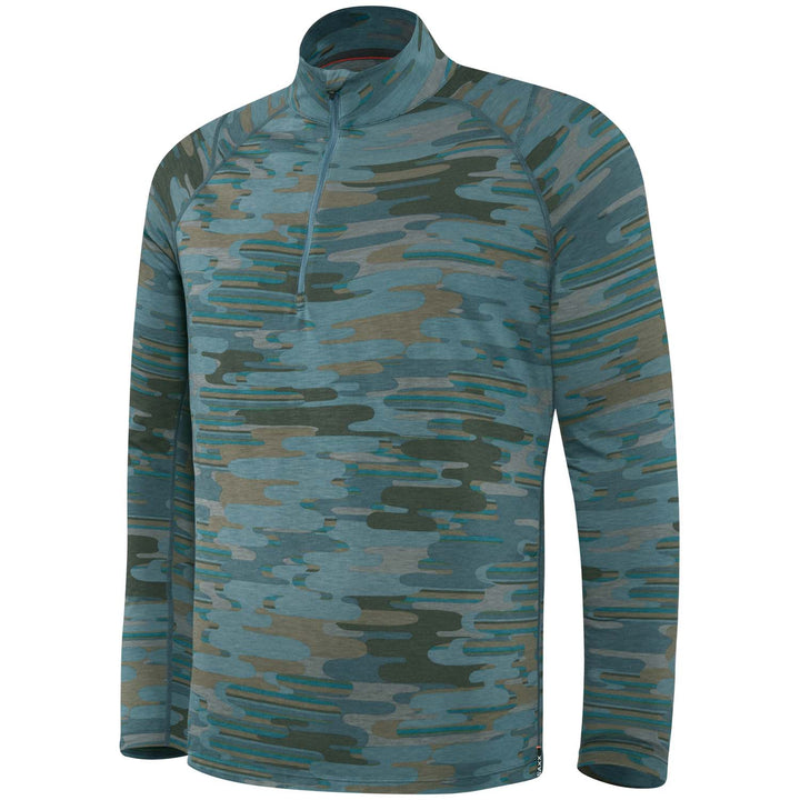 Saxx Viewfinder 1/2 Zip Top - Men's Blue Up in Smoke Camo