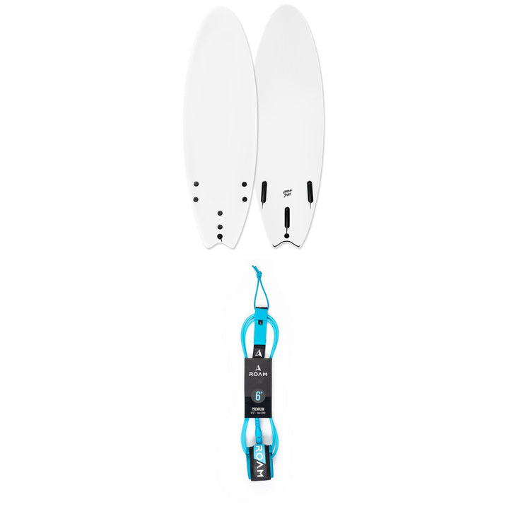 Catch Surf Blank Series 6'0 Fish - Tri Fin Surfboard + Roam Premium 6' Leash