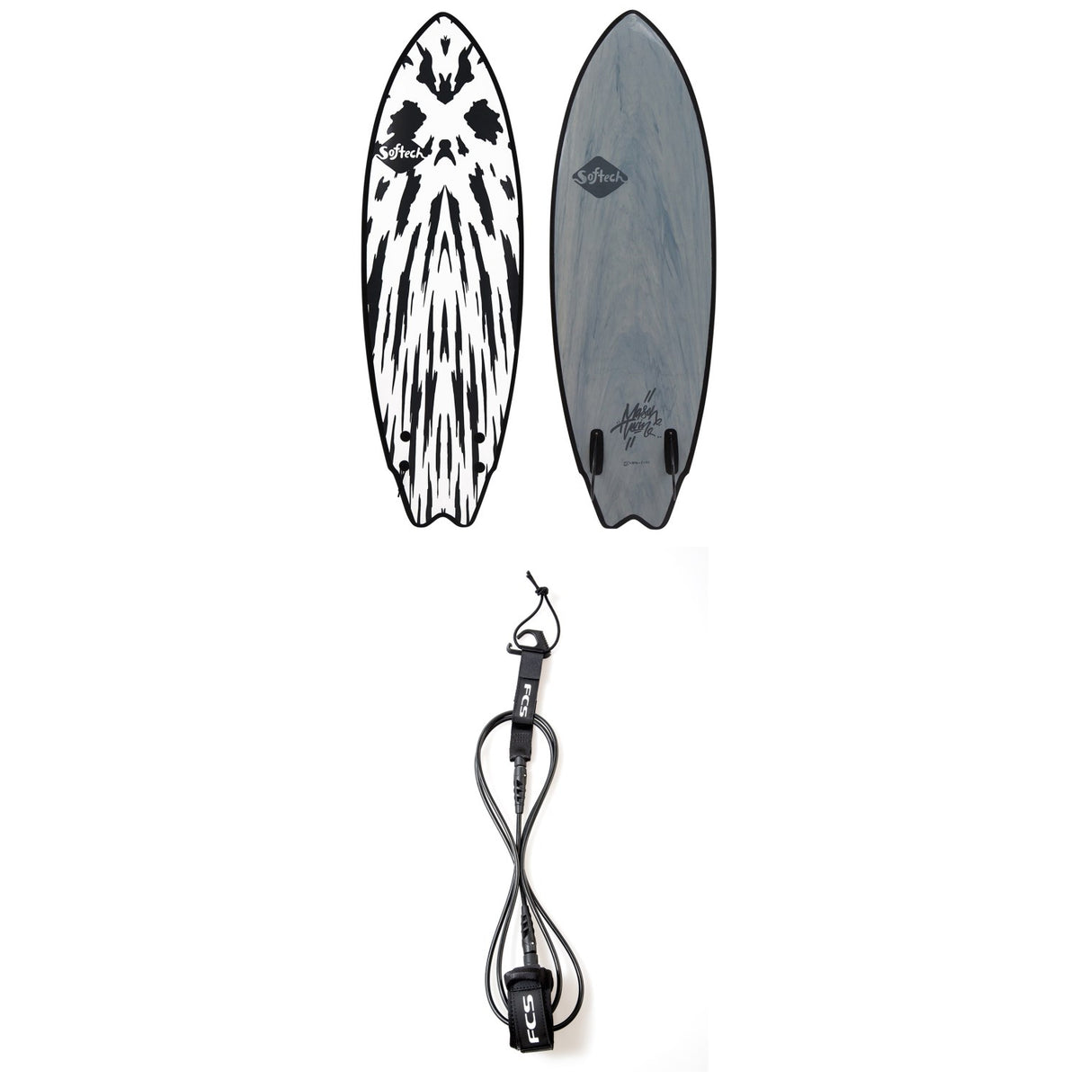 Softech Mason Twin FCS II 5'6" Surfboard + FCS 6' Comp Classic Leash