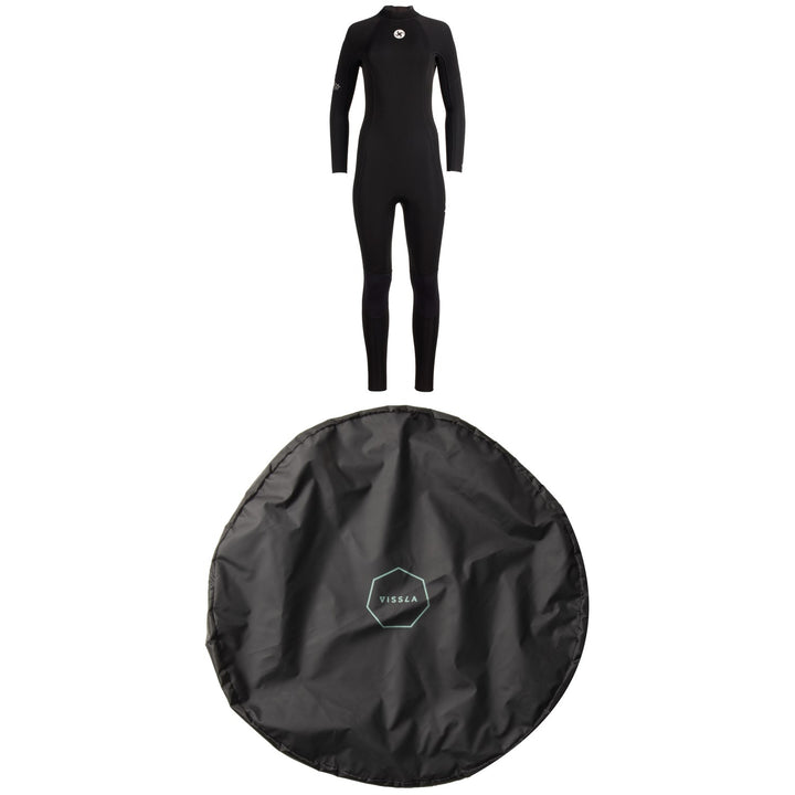 Sisstrevolution 3/2 Summer Seas Back Zip Wetsuit - Women's + Vissla Changing Pad Mat