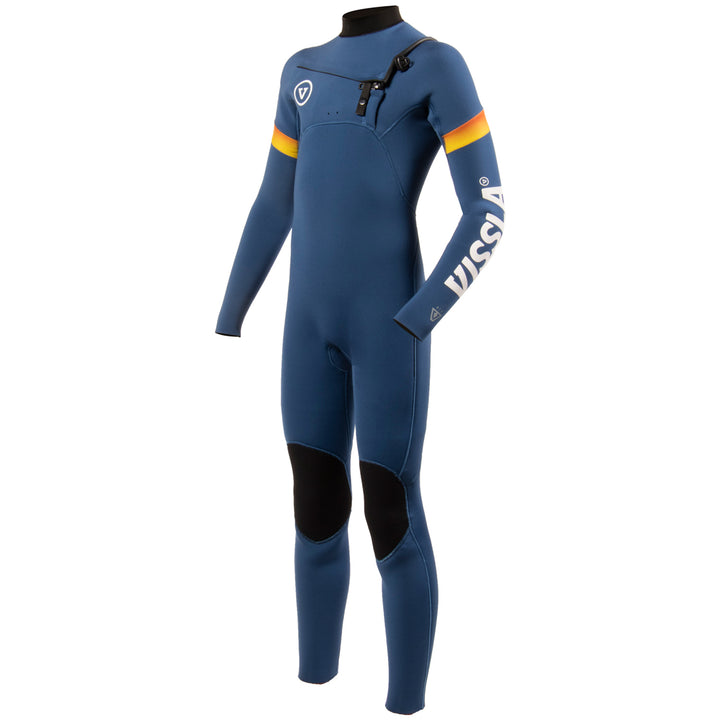 Vissla 4/3 7 Seas Raditude Chest Zip Wetsuit - Boys' Harbor Blue