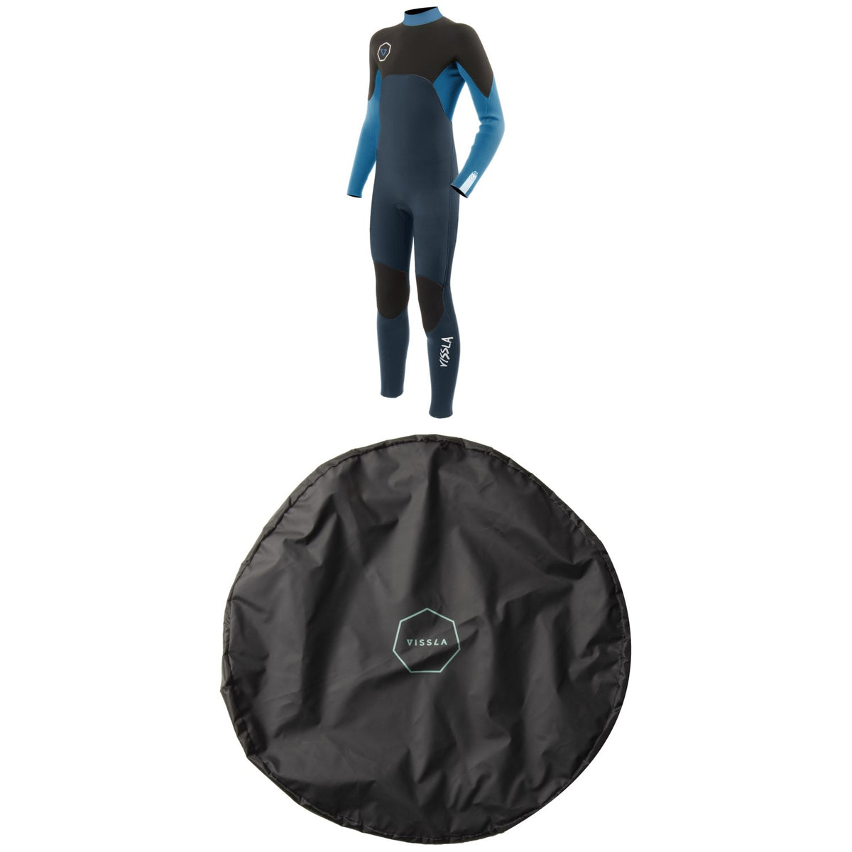 Vissla 7 Seas 3/2 Back Zip Wetsuit - Boys' + Changing Pad Mat