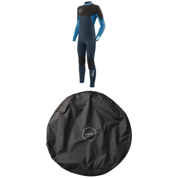 Vissla 7 Seas 3/2 Back Zip Wetsuit - Boys' + Changing Pad Mat