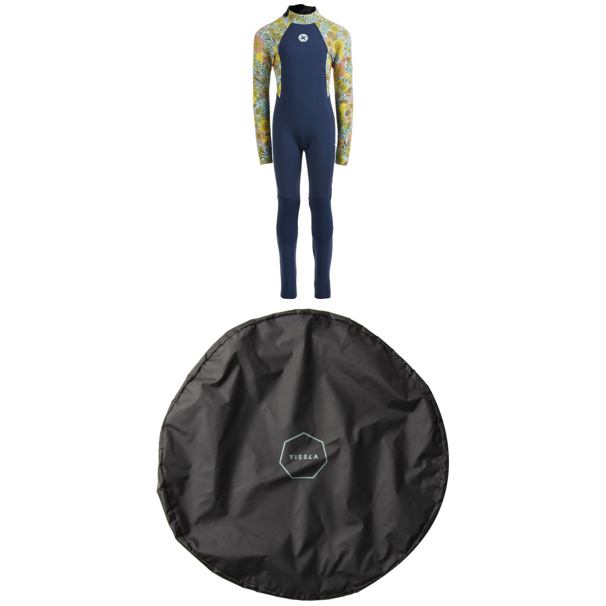Sisstrevolution 3/2 Summer Seas Back Zip Wetsuit - Girls' + Vissla Changing Pad Mat