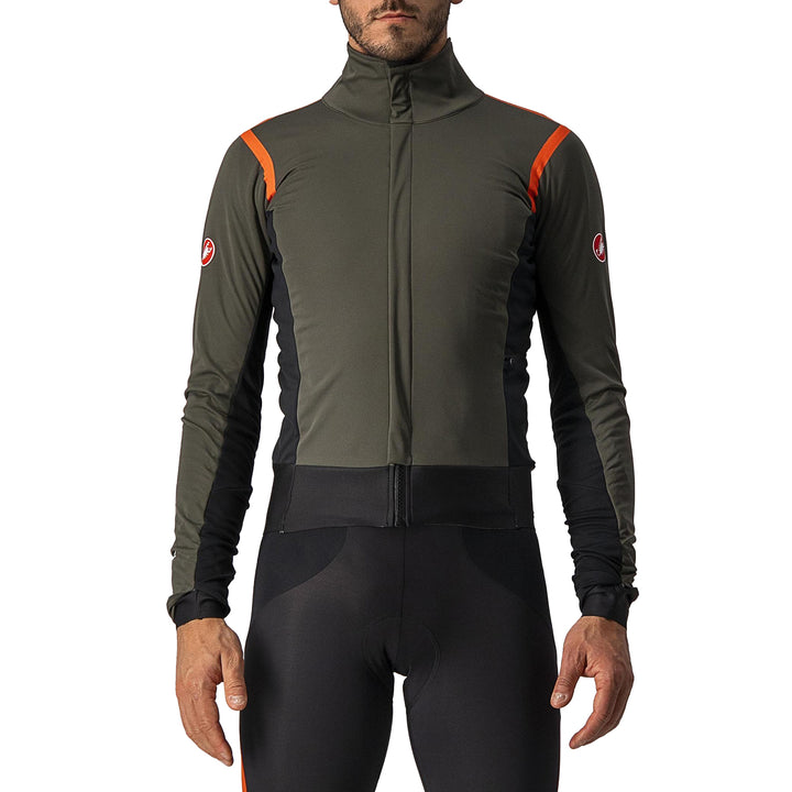Castelli Alpha RoS 2 Jacket Military Green/Fiery Red-Silver Gray