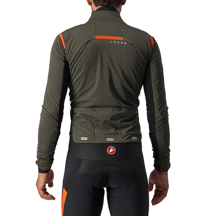 Castelli Alpha RoS 2 Jacket Military Green/Fiery Red-Silver Gray