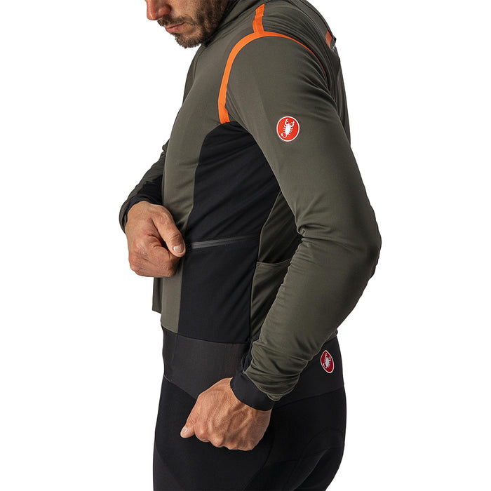 Castelli Alpha RoS 2 Jacket Military Green/Fiery Red-Silver Gray