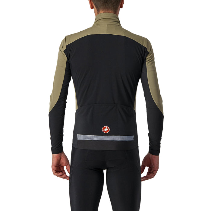 Castelli Beta RoS Jacket Olive Green/Black-Fiery Red