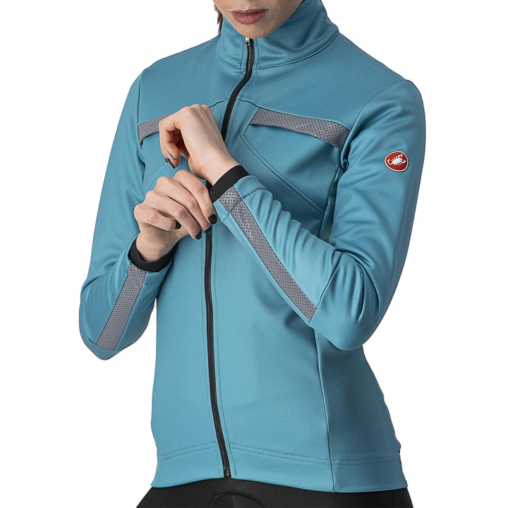 Castelli Dinamica Jacket - Women's Teal Blue/Silver Reflex