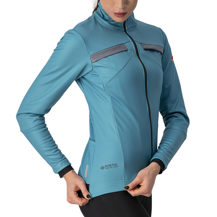 Castelli Dinamica Jacket - Women's Teal Blue/Silver Reflex
