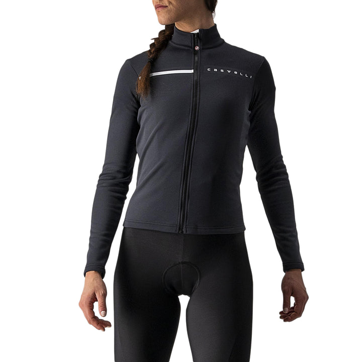 Castelli Sinergia 2 Full Zip Jersey - Women's Light Black/White