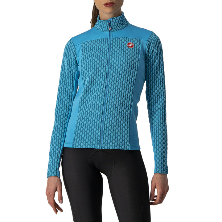 Castelli Sfida 2 Full Zip Jersey - Women's Teal Blue/Sky Blue