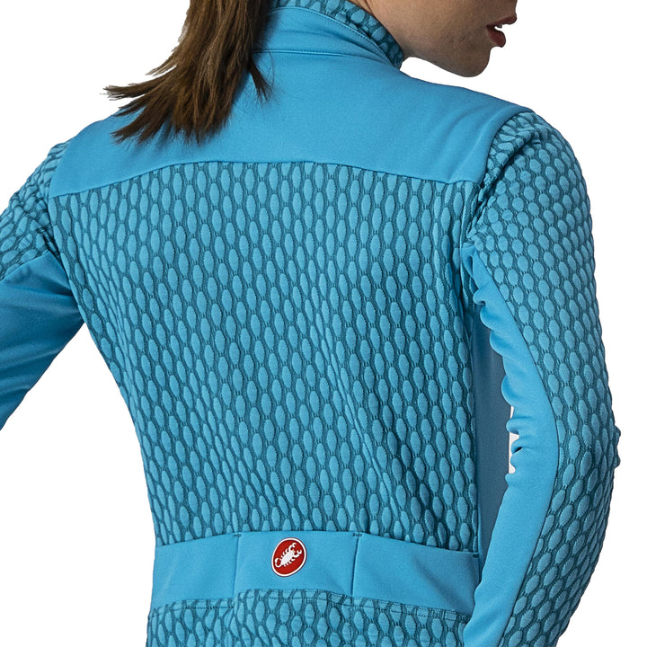 Castelli Sfida 2 Full Zip Jersey - Women's Teal Blue/Sky Blue