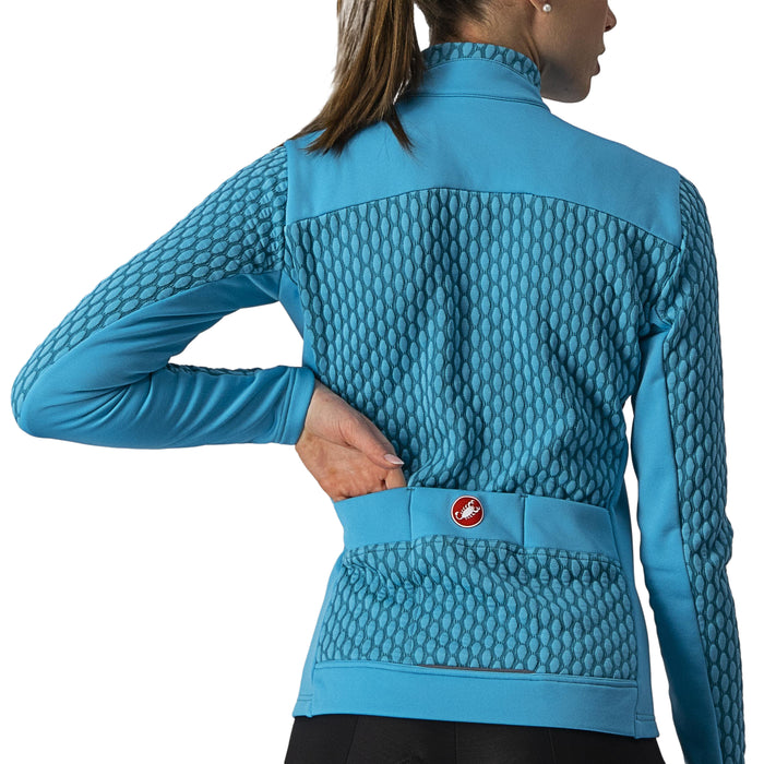 Castelli Sfida 2 Full Zip Jersey - Women's Teal Blue/Sky Blue