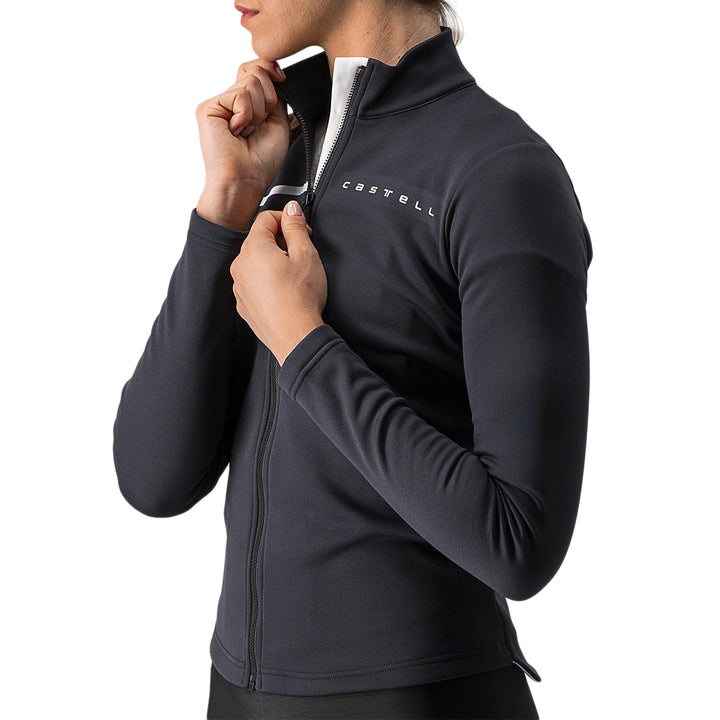 Castelli Sinergia 2 Full Zip Jersey - Women's Light Black/White
