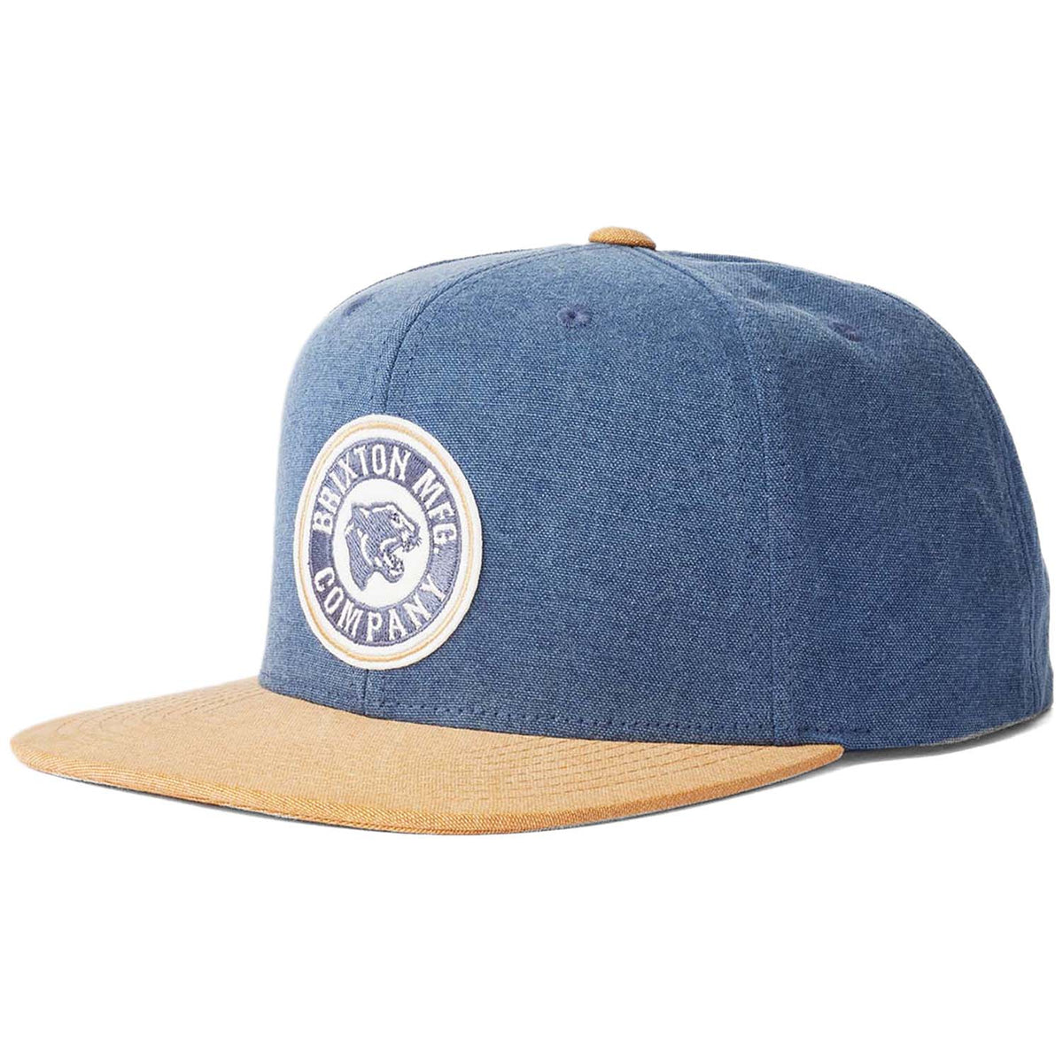 Brixton Forte X MP Snapback Hat Washed Navy/Khaki