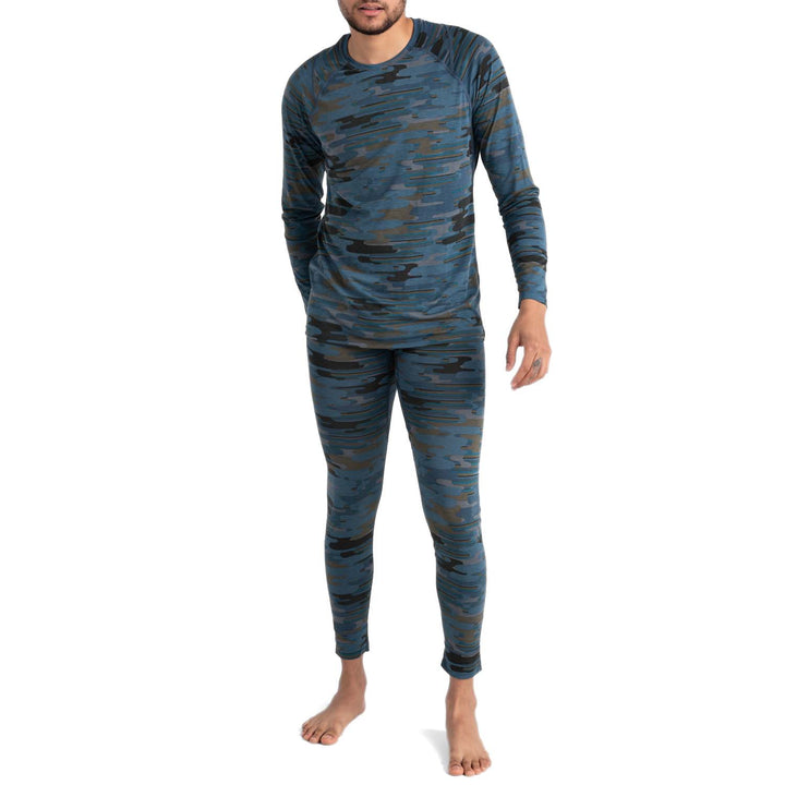 Saxx Viewfinder Base Layer Crew - Men's Blue Up in Smoke Camo