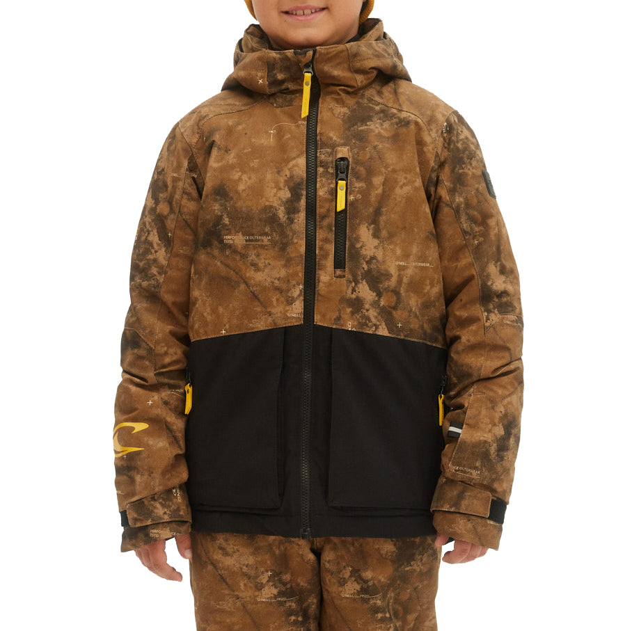 O'Neill Texture Jacket - Boys' Brown Print Black