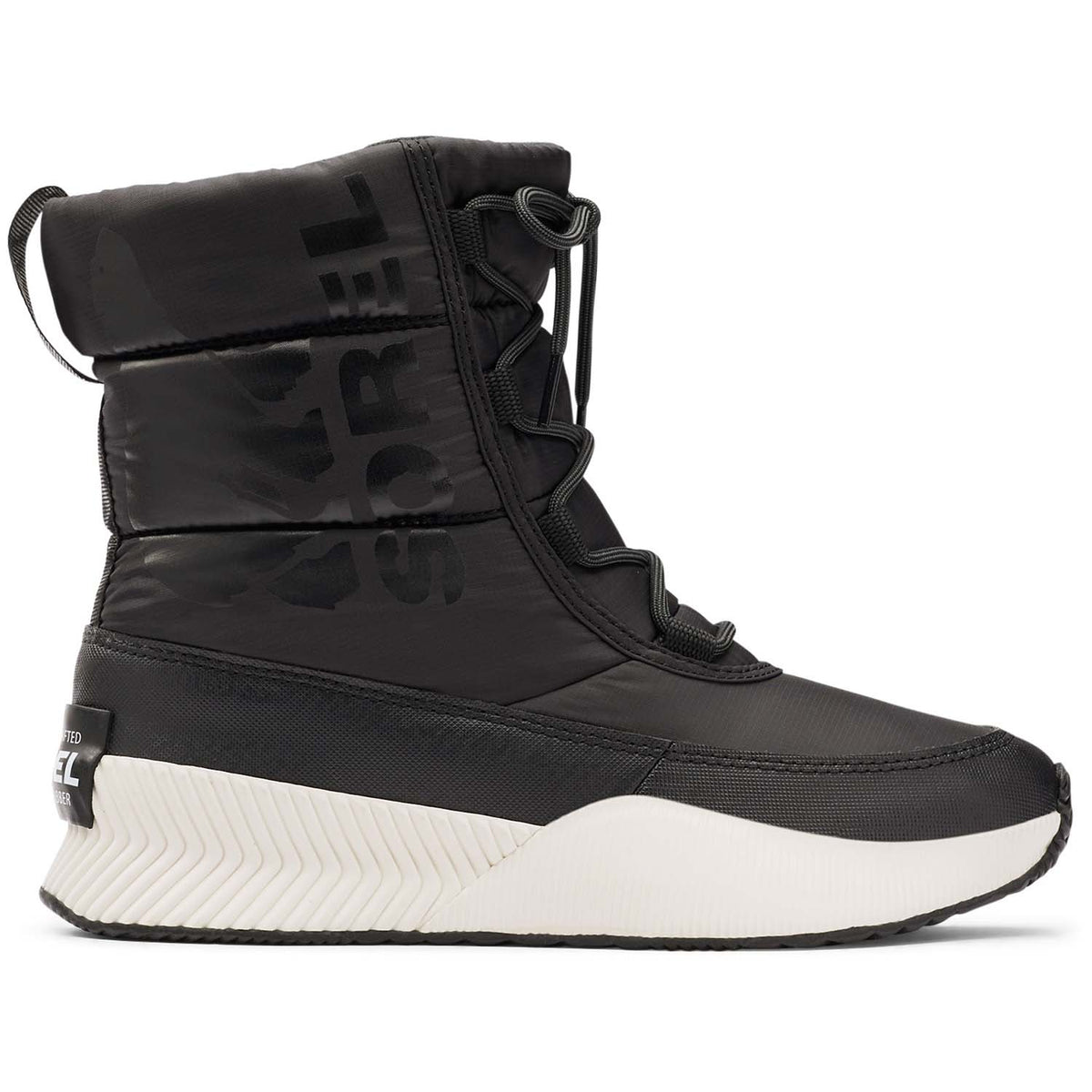 Sorel Out N' About III Puffy Lace Boots - Women's Black, Sea Salt