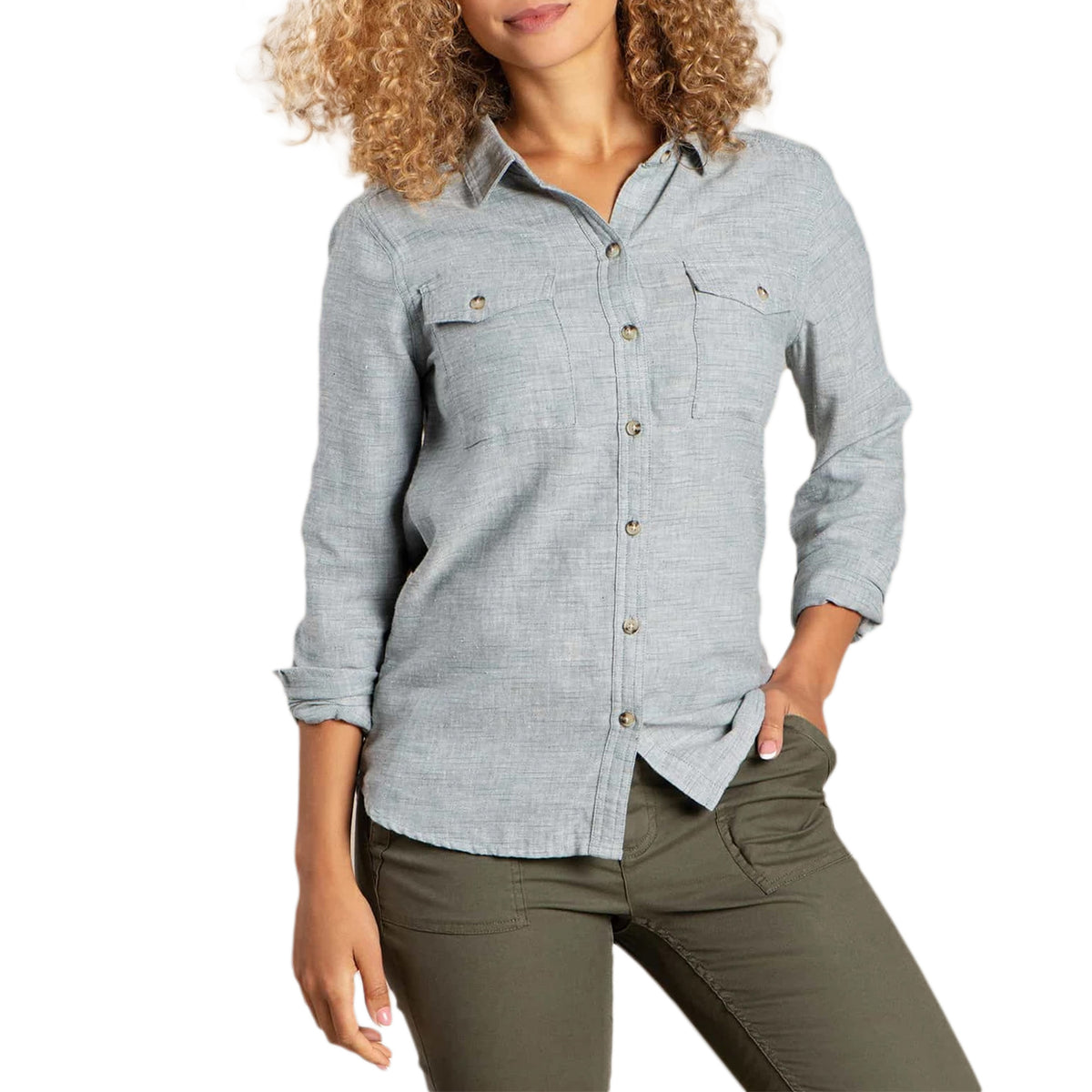 Toad & Co Re-Form Flannel Shirt - Women's Blue Slate Spacedye