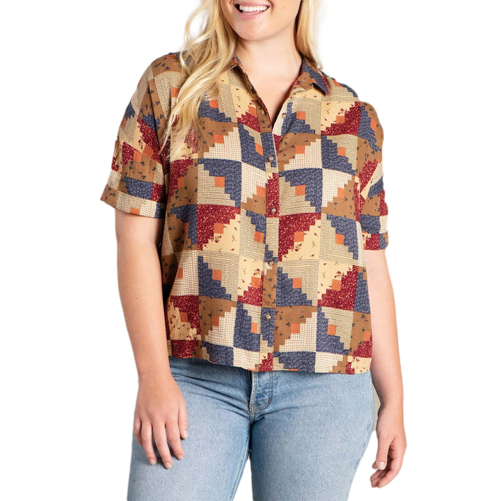 Toad & Co Manzana Short-Sleeve Shirt - Women's Patchwork Print