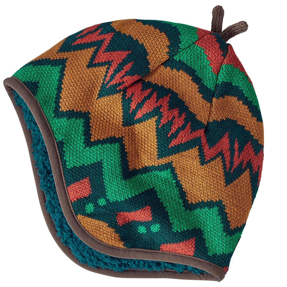 Patagonia Revserible Beanie - Toddlers' Lofoten Geo Knit Small: Nettle Green