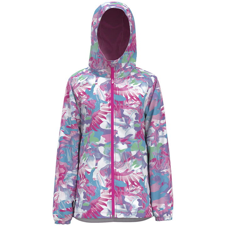 The North Face Printed Zipline Rain Jacket - Girls' Linaria Pink Youth Tropical Camo Print