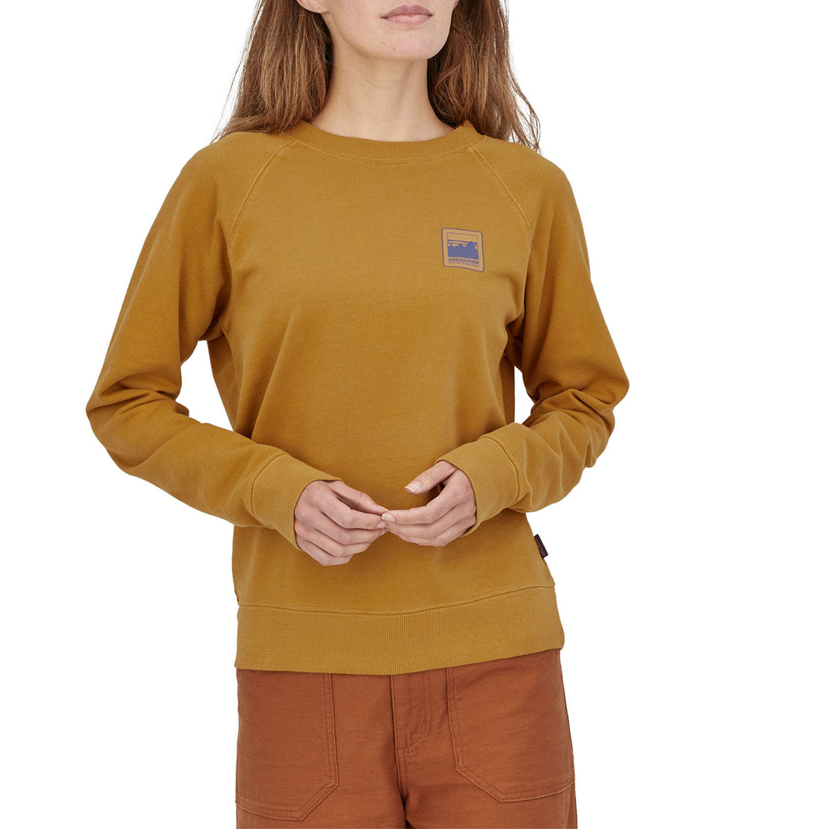 Patagonia Alpine Icon Regenerative Organic Pilot Cotton Crewneck Sweater - Women's Oaks Brown