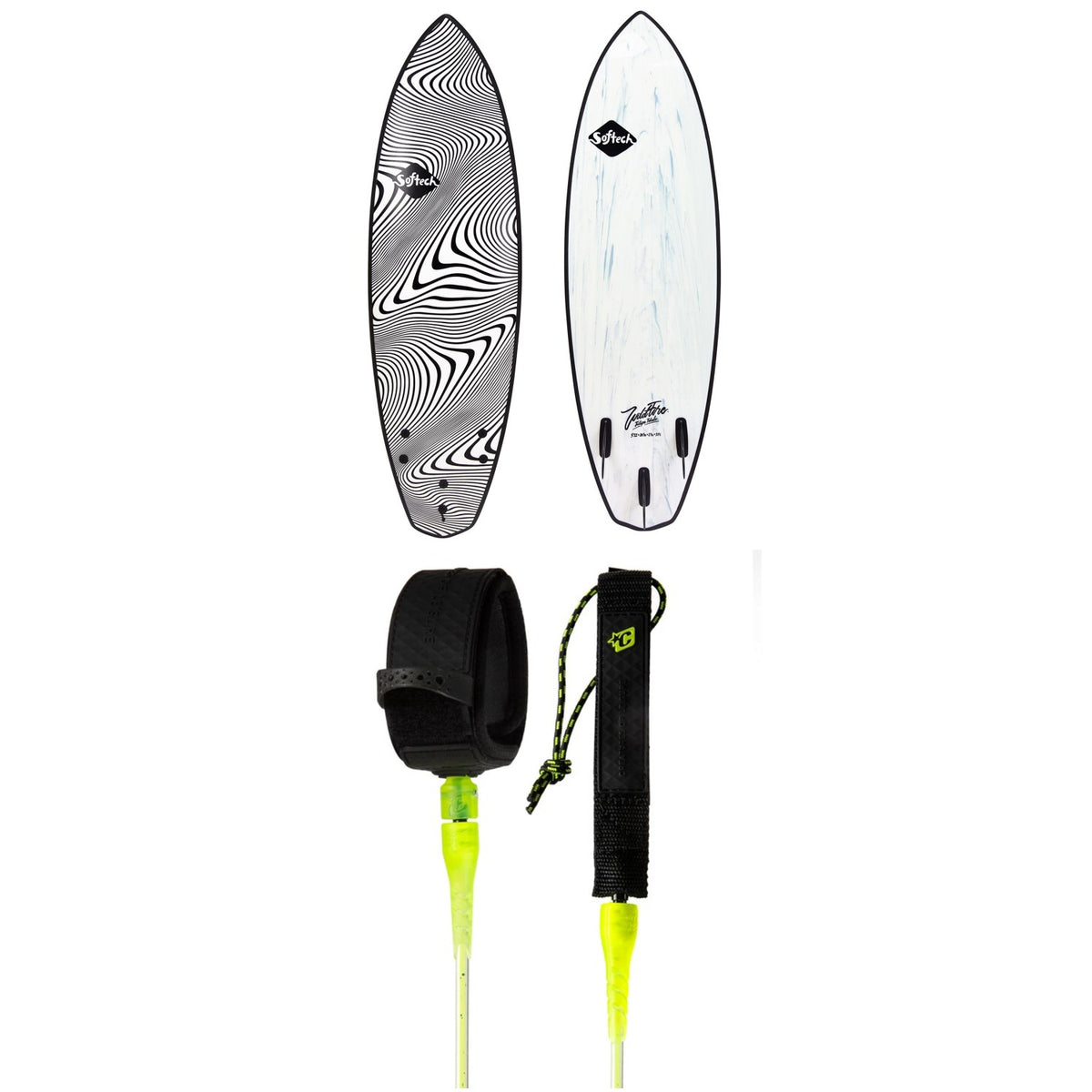 Softech Toledo Wildfire FCS II 5'11" Surfboard + Creatures of Leisure Pro 6' Surf Leash