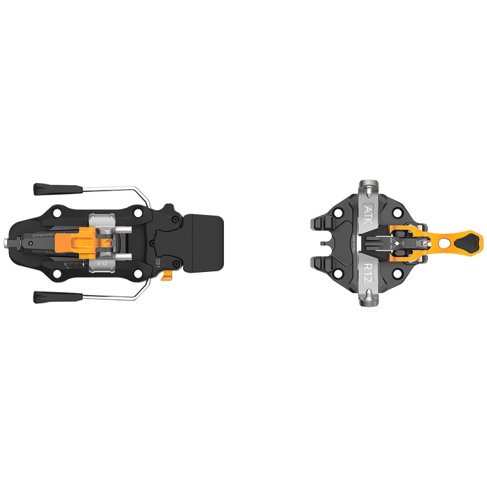 ATK Raider 12 Freeride Alpine Touring Ski Bindings 2024 Black/Titanium/Orange