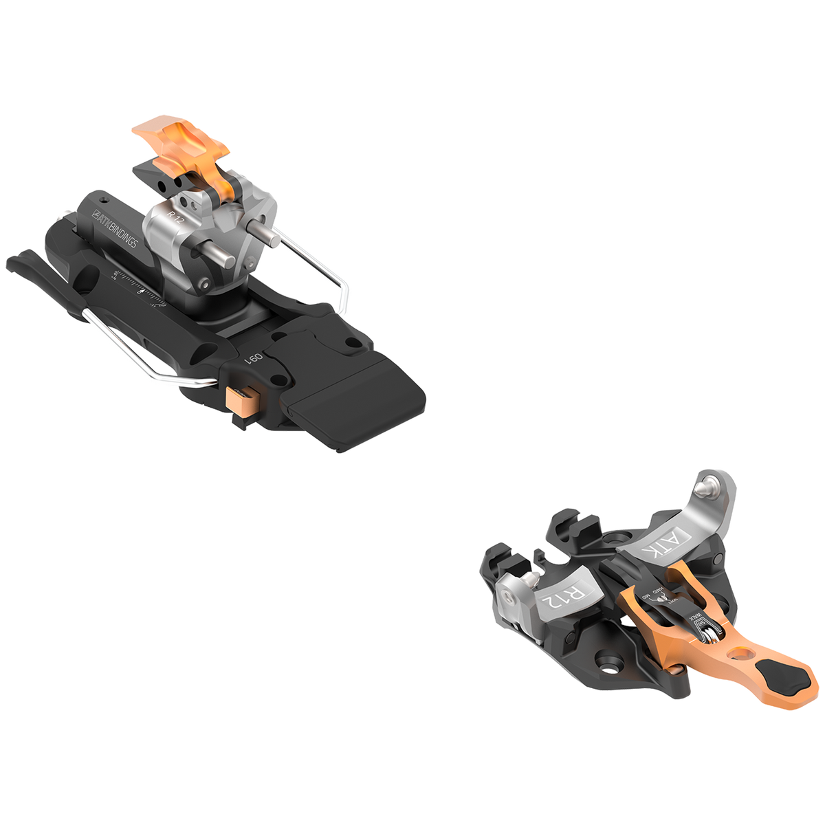 ATK Raider 12 Freeride Alpine Touring Ski Bindings 2024 Black/Titanium/Orange