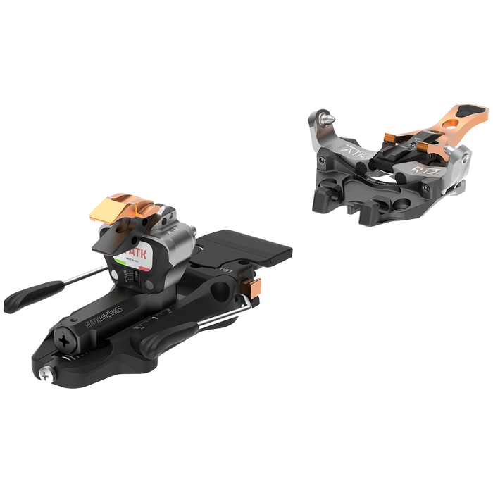 ATK Raider 12 Freeride Alpine Touring Ski Bindings 2024 Black/Titanium/Orange