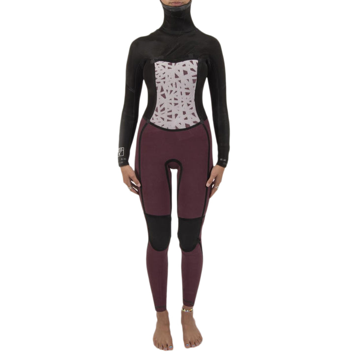 Sisstrevolution 5/4 7 Seas Hooded Chest Zip Wetsuit - Women's Solid Black