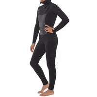 Sisstrevolution 5/4 7 Seas Hooded Chest Zip Wetsuit - Women's Solid Black::Solid Black