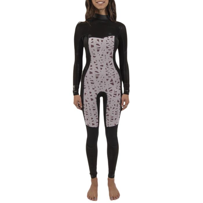 Sisstrevolution 4/3 7 Seas Chest Zip Wetsuit - Women's Solid Black