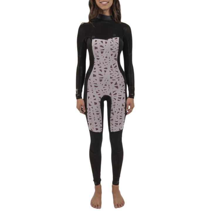 Sisstrevolution 4/3 7 Seas Chest Zip Wetsuit - Women's Solid Black