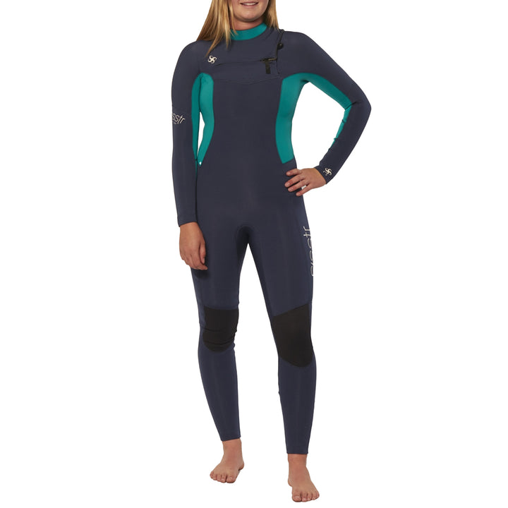 Sisstrevolution 3/2 7 Seas Chest Zip Wetsuit - Women's Strong Blue