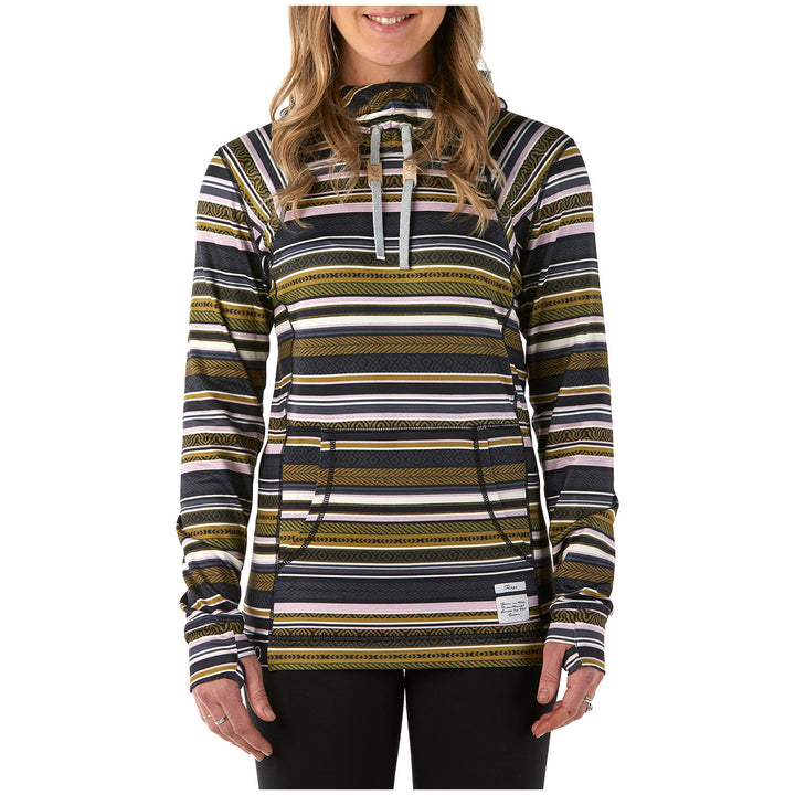Rojo Outerwear Base Layer Hoodie - Women's Morgan Stripe India Ink