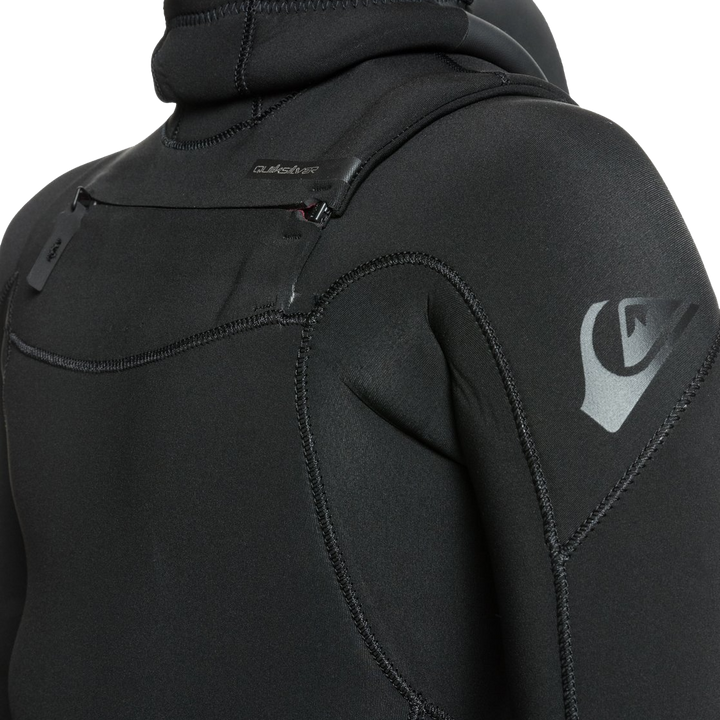 Quiksilver 4/3 Everyday Sessions Chest Zip GBS Hooded Wetsuit - Boys' Black