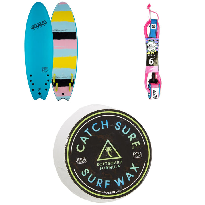 Catch Surf Odysea 6'0" Skipper Quad-Fin Surfboard + Beater 6' Leash + Surf Surf Wax