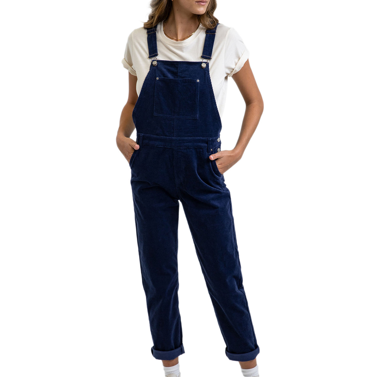 Rhythm Mila Corduroy Overalls - Women's Navy